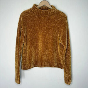 Sanctuary Chunky Knit Yellow Orange Sweater Super Soft Cozy Women’s Size Small